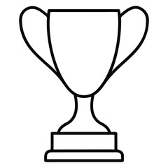 Black outline of a trophy cup with two handles on a white background award winner