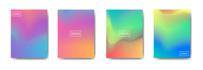 Set of vibrant gradient cover designs for creative projects