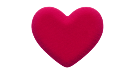 Red heart shape isolated on transparent background