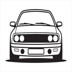 Obraz premium Front view of a classic sports car outline