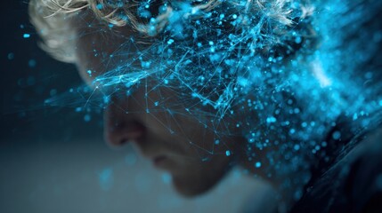 blue network person digital art