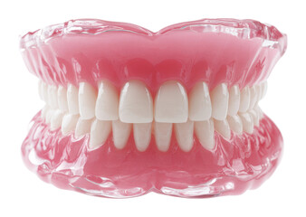 Obraz premium Dental care action realistic teeth model environment isolated on transparent background