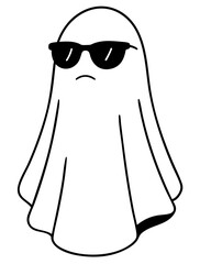 Ghost in dark sunglasses serious guard ghost with strict expression