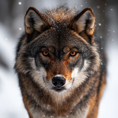 Fototapeta premium Wolf in the snow.
