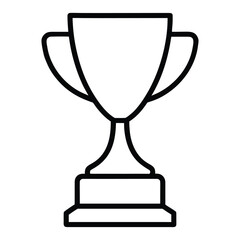 Black outline trophy cup on white background award winner