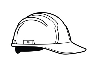 Side view of a white hard hat for safety at work