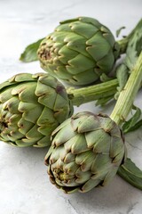 Fototapeta premium artichokes on a white background