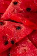 Fresh juicy sliced watermelon close up