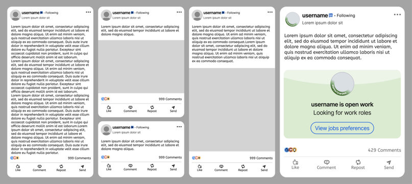 LinkedIn post mockup template with text and image design, OpenWork LinkedIn post mockup in modern style