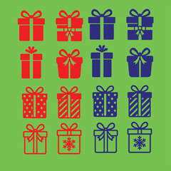  Christmas gift boxes vector set  illustration