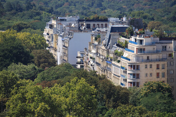 Surprising view of green Paris near Boulogne forest
