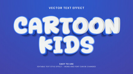 editable text effect cartoon kids 3d style premium vector 