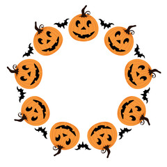 Pumpkin circle avatar frame halloween set