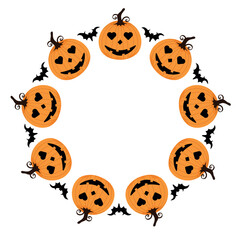 Pumpkin circle avatar frame halloween set