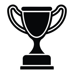 Black silhouette of a classic trophy cup with two handles award winner