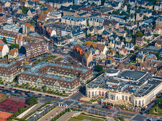 Obraz premium Aerial sunset view of Deauville and Trouville France