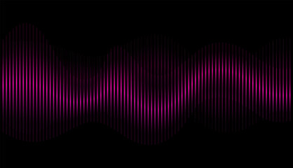 Neon movement pink music sound wave on black background
