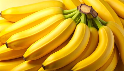 Ripe Yellow Bananas Bunch Closeup.