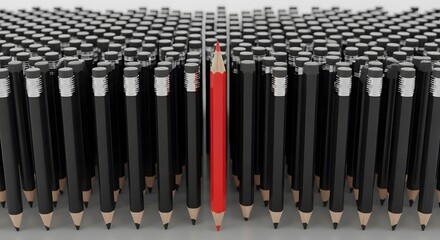 Fototapeta premium close up view of a row of pencils