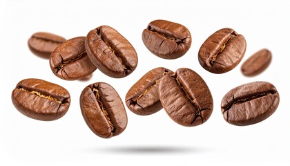 Obraz premium Elevated Coffee Beans A Firefly of Aromatic Freshness Capturing Coffee Beans