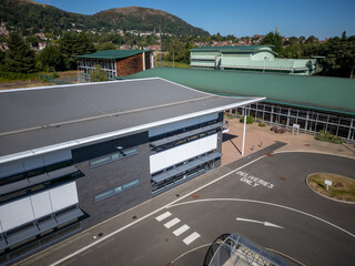 Spacious warehouse and logistics facility within a modern industrial park and trading estate,...
