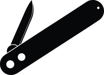 swiss army knife tool silhouette vector icon