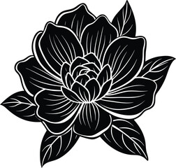 Fototapeta premium flat-flower-vector-illustration--minimal-line-art