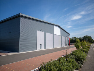 Spacious warehouse and logistics facility within a modern industrial park and trading estate,...
