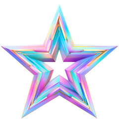rainbow color shiny star shape isolated over white (transparent) background; children room decor, optmistic birthday greeting card / invite element