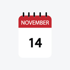 14 november calendar november calendar vector illustration