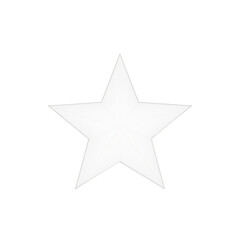 Obraz premium White Five Pointed Star Icon Isolated on Transparent Background for Design and Marketing Use