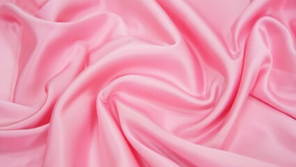 Luxurious pink silk fabric with soft folds and elegant draping for a beautiful texture
