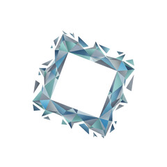 Abstract Geometric Frame Design Silver Polygon Border Digital Art Template for Website or Presentation