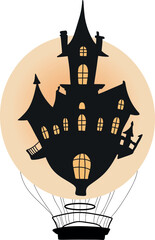Silhouette of Spooky Haunted House