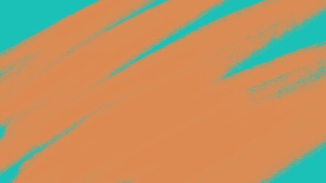Abstract texture image featuring vibrant orange brush strokes on a teal background. Artistic and modern motion graphic, perfect loopable background or overlay for creative video project.