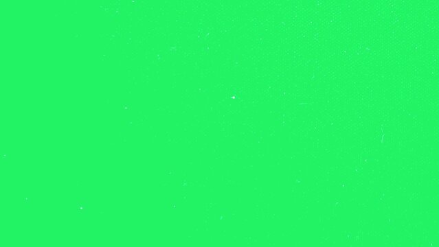 Green screen background with old film texture. Features vintage dust, scratches, and noise. This loopable video texture is perfect for overlays, backgrounds, and creative video projects.
