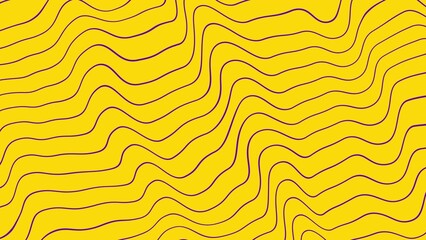 Purple wavy lines on a yellow background. This seamless loop texture is perfect for use as a vibrant, dynamic background in videos, presentations, and graphic design projects.