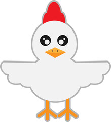 날개를 펴고 있는 닭