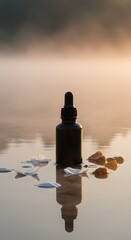 spray bottle on black background