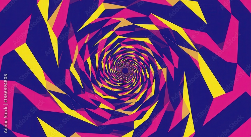 Fototapete a vibrant and dynamic abstract pattern with geometric shapes and swirling colors creates a modern an