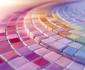 Obraz premium Colorful Mosaic Pattern with Soft Light and Glossy Tiles