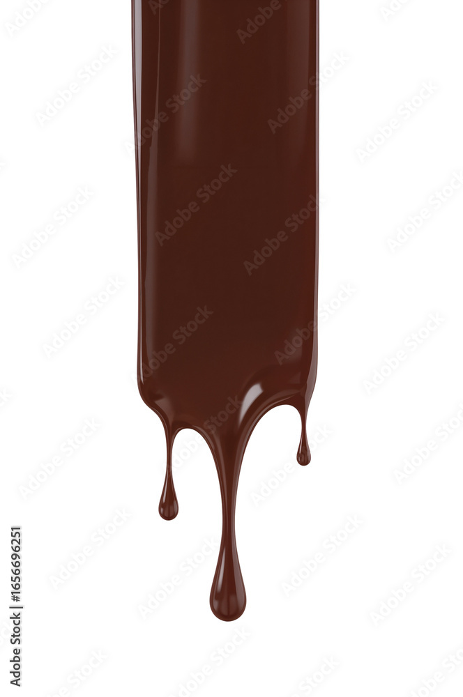 Poster decadent chocolate cascading in glossy waves against a smooth void creating a mesmerizing dessert