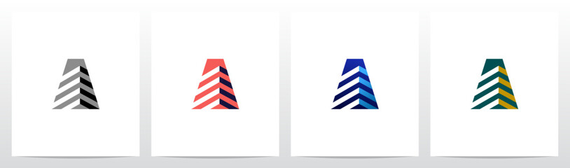Fototapeta premium Building Simple Abstract Shape Inside Letter Initial Alphabet Logo Design A