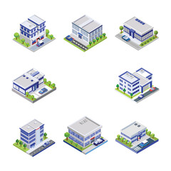 Obraz premium 8 icon set of building eps