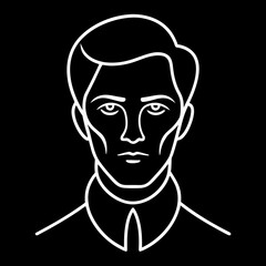 Elegant man face continuous line art portrait vector