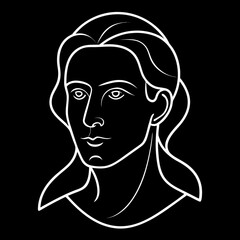 Elegant continuous line portrait line art face