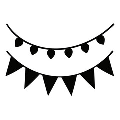 Festive bunting banners and lights celebration party