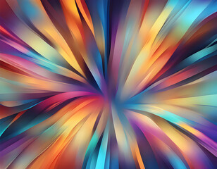 Obraz premium Vibrant diagonal stripes in rainbow hues, blending smoothly with glossy, blurred gradients.