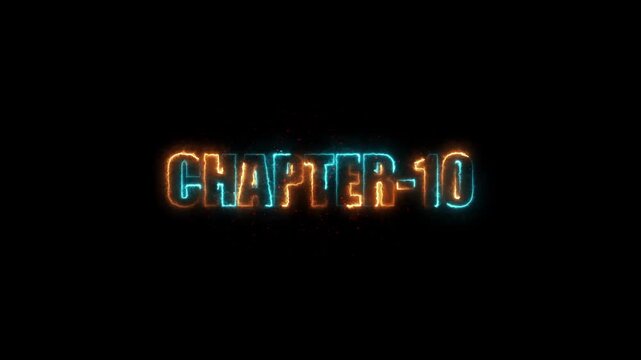 Cyan and brown Neon sign chapter 6 animation on black background.