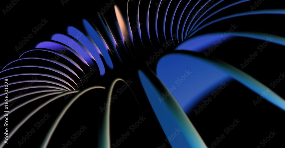Poster abstract geometric spiral design against black background. the image has a modern feel, utilizing li